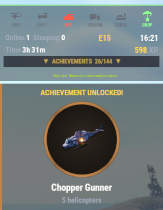 Majestat Network - rustserverlist.online - achievements unlock